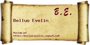 Bellus Evelin névjegykártya